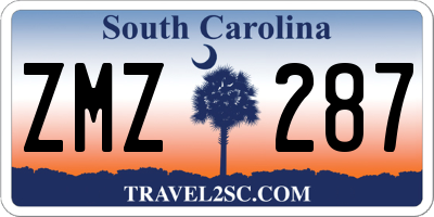 SC license plate ZMZ287
