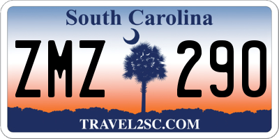 SC license plate ZMZ290