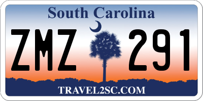 SC license plate ZMZ291