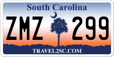 SC license plate ZMZ299