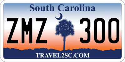 SC license plate ZMZ300