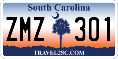 SC license plate ZMZ301