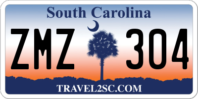 SC license plate ZMZ304