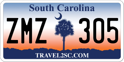 SC license plate ZMZ305