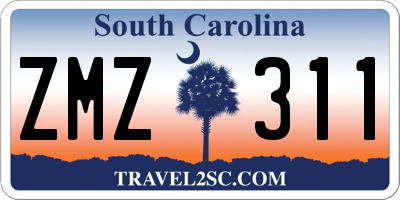 SC license plate ZMZ311