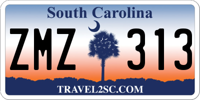 SC license plate ZMZ313