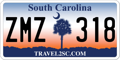 SC license plate ZMZ318