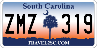 SC license plate ZMZ319