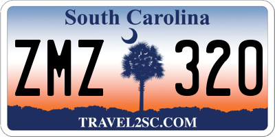 SC license plate ZMZ320