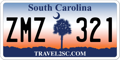 SC license plate ZMZ321
