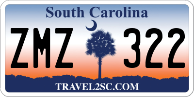 SC license plate ZMZ322