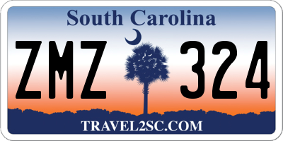 SC license plate ZMZ324