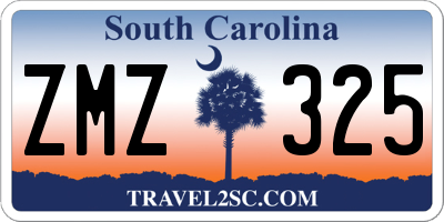 SC license plate ZMZ325