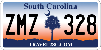 SC license plate ZMZ328