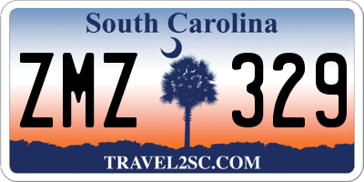 SC license plate ZMZ329