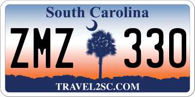 SC license plate ZMZ330