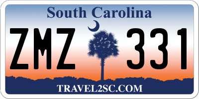 SC license plate ZMZ331