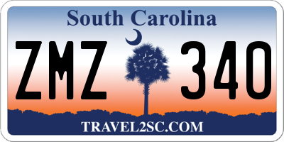 SC license plate ZMZ340