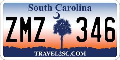 SC license plate ZMZ346