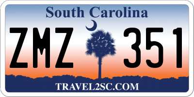 SC license plate ZMZ351