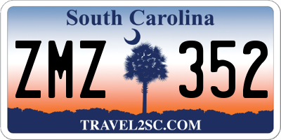 SC license plate ZMZ352