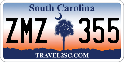 SC license plate ZMZ355