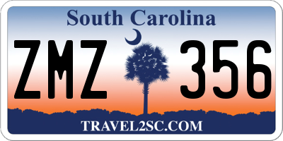 SC license plate ZMZ356