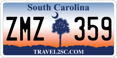 SC license plate ZMZ359