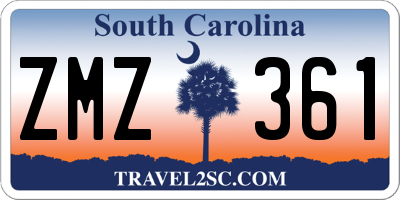 SC license plate ZMZ361