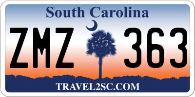 SC license plate ZMZ363