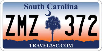 SC license plate ZMZ372