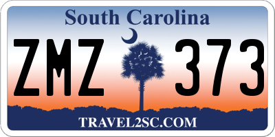 SC license plate ZMZ373