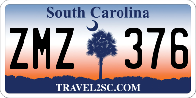 SC license plate ZMZ376