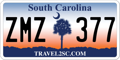SC license plate ZMZ377