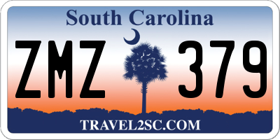 SC license plate ZMZ379