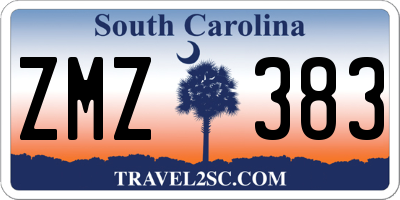 SC license plate ZMZ383