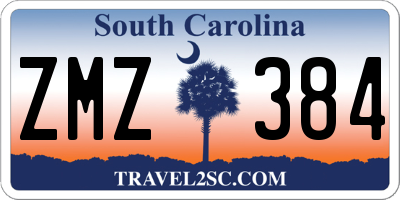 SC license plate ZMZ384