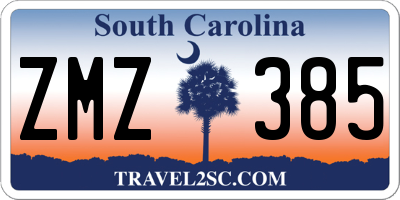 SC license plate ZMZ385
