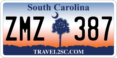 SC license plate ZMZ387