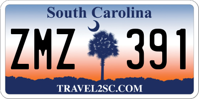 SC license plate ZMZ391