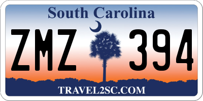 SC license plate ZMZ394