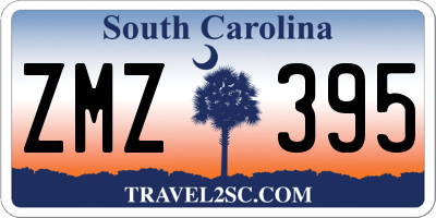 SC license plate ZMZ395