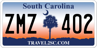 SC license plate ZMZ402