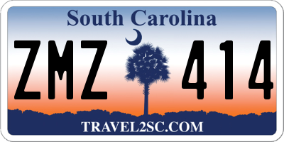 SC license plate ZMZ414