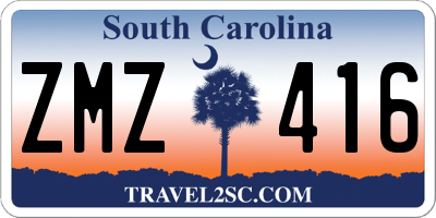 SC license plate ZMZ416