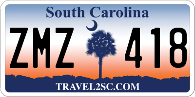 SC license plate ZMZ418