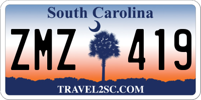 SC license plate ZMZ419