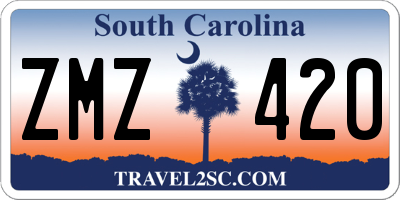 SC license plate ZMZ420