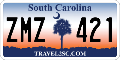 SC license plate ZMZ421