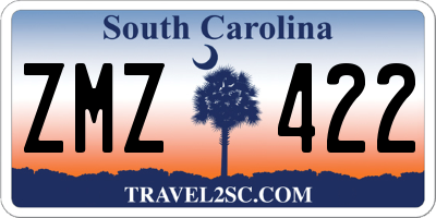 SC license plate ZMZ422